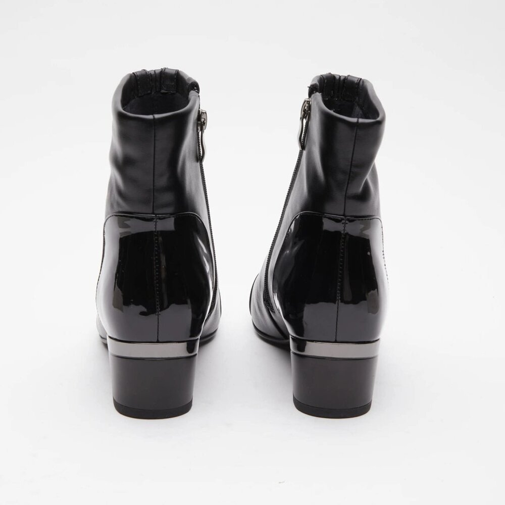 Azura Italian Mozza-B Boot | Black Patent Cap Toe | Go-Go Style | EU 37 / NIB - Picture 3 of 6